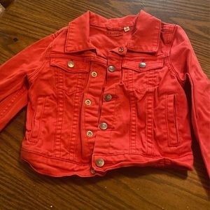 Girls red jean jacket
